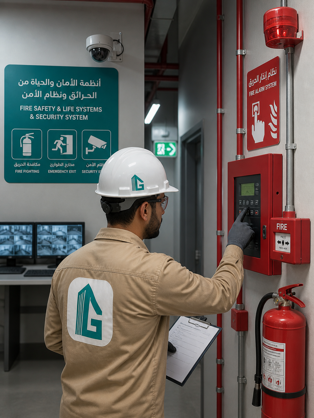 أنظمة الأمان والحياة من الحرائق ونظام الأمن